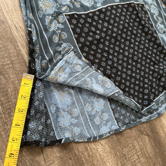 Free People blue floral boho tunic dress long sleeve size XS - Picture 12 of 16